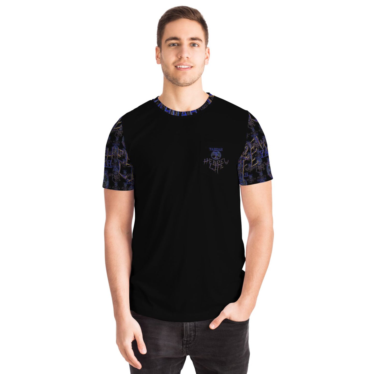 Hebrew Life 01-02 Designer Unisex Pocket T-shirt