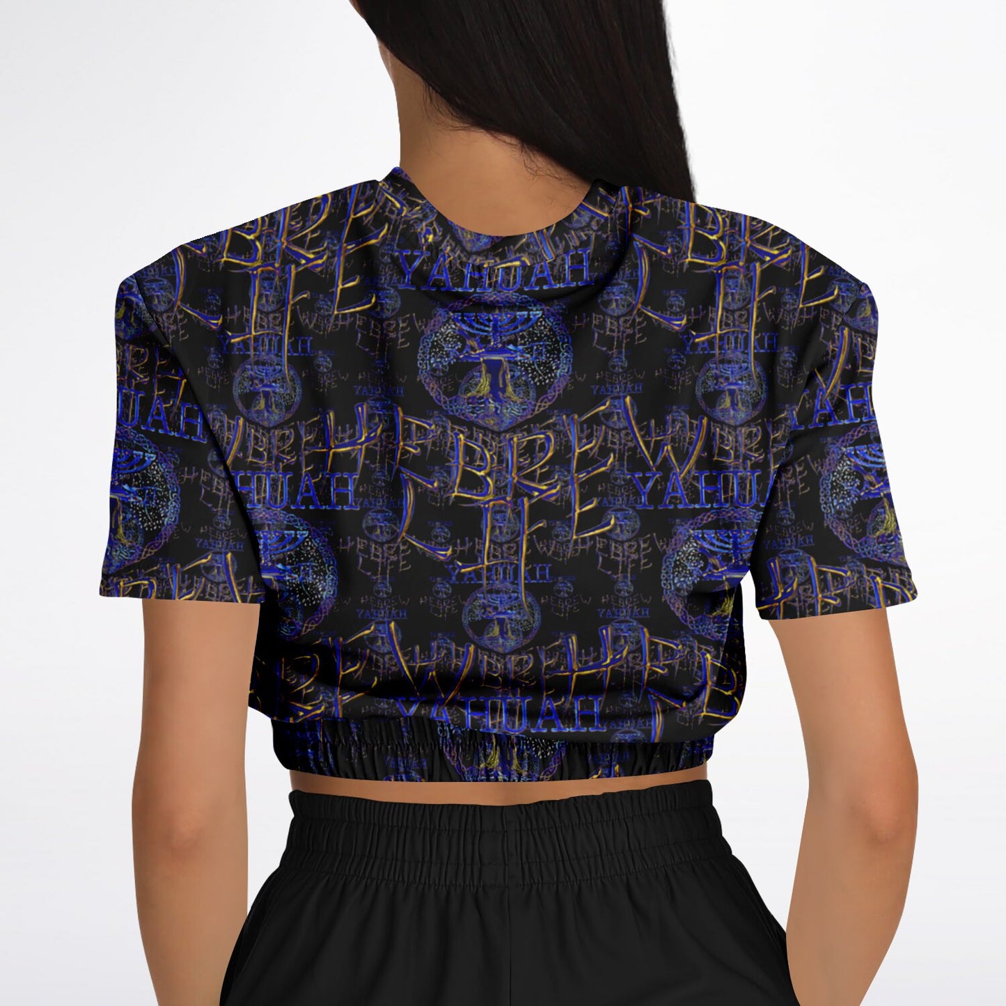 Hebrew Life 01-02 Designer Fashion Triblend Cropped Short Sleeve Sweatshirt