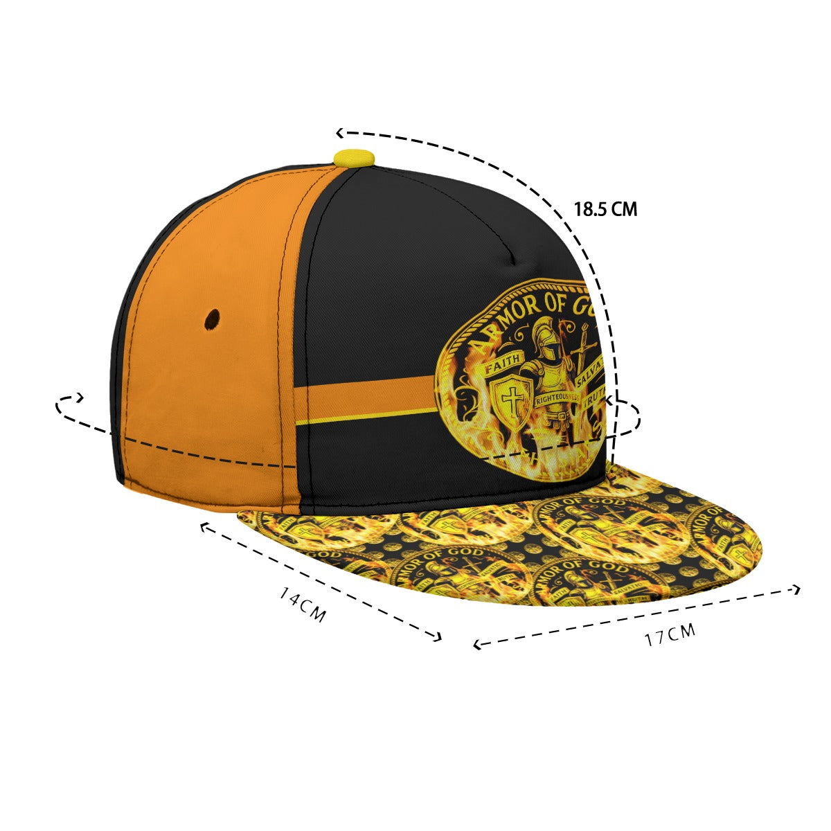 ARMOR OF GOD 01 Designer Peaked Snapback Cap