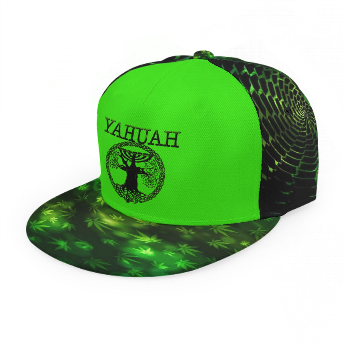 Yahuah-Green Master 01 Designer Flat Brim Baseball Cap