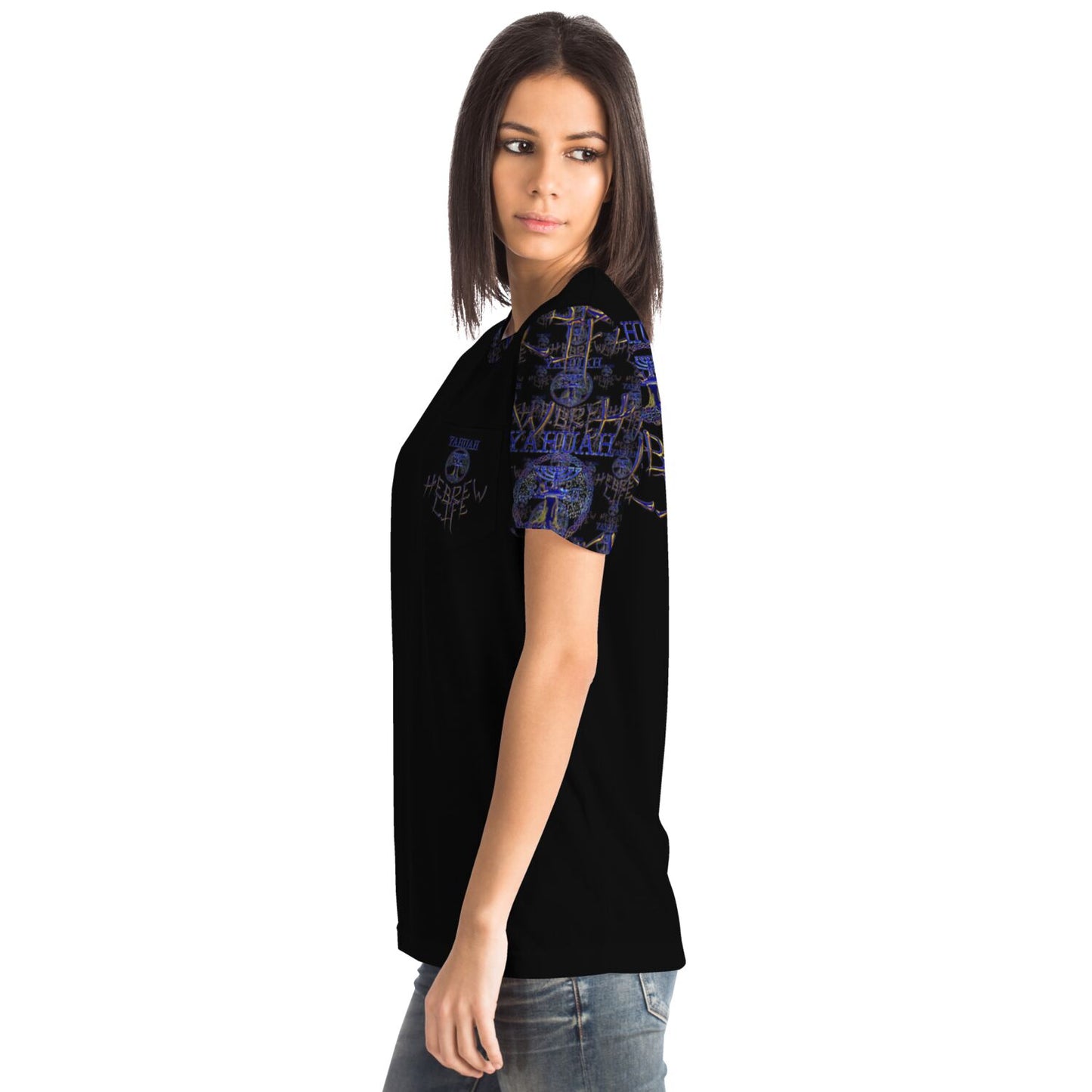 Hebrew Life 01-02 Designer Unisex Pocket T-shirt