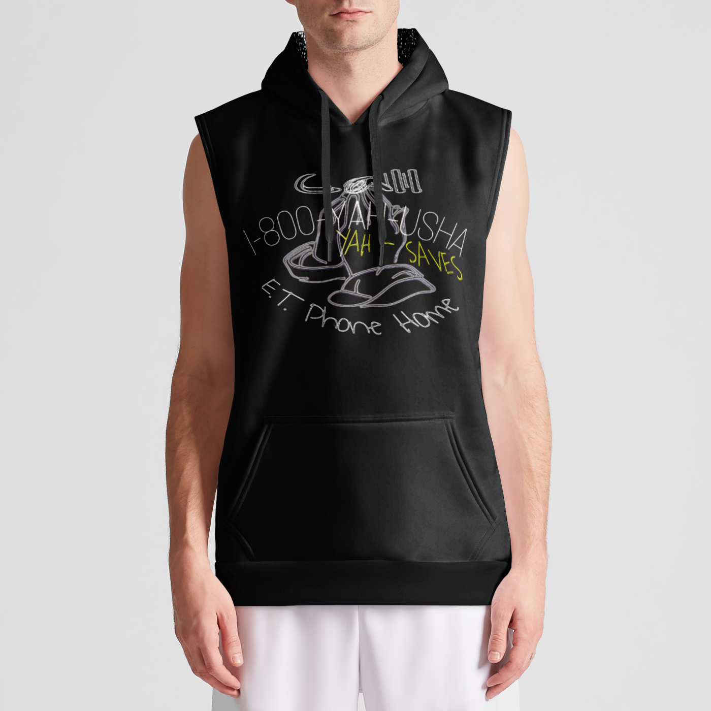 Call Heaven Men's Designer Poly Tech Fleece Sleeveless Pullover Hoodie