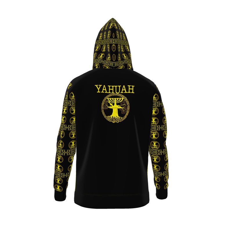 Yahuah-Tree of Life 02-01 Elect Designer Sudadera con capucha unisex con cremallera completa