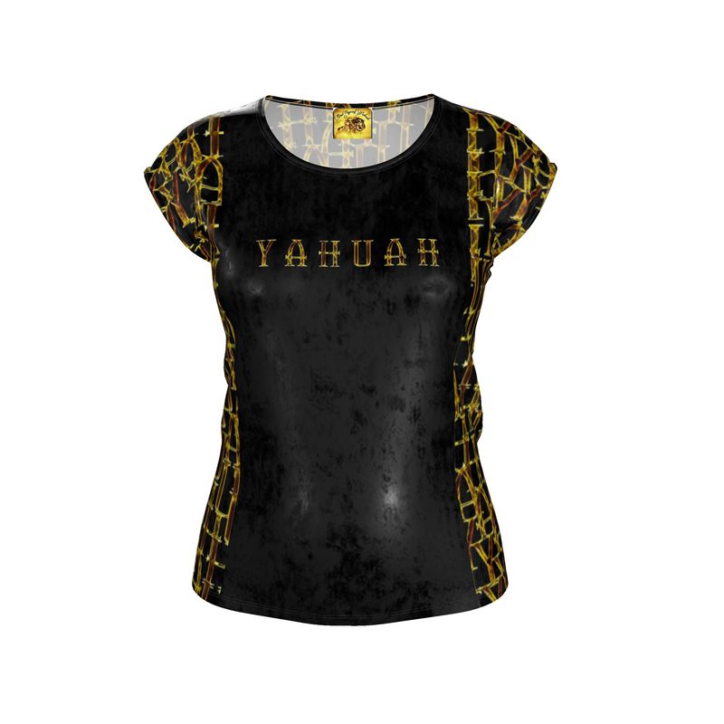 Camo Yahuah 02-01 Ladies Designer Loose Fit Scoop Neck Cap Sleeve T-shirt