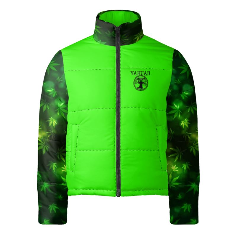Yahuah-Green Master 01 Men's Designer Stand Collar Puffer Jacket