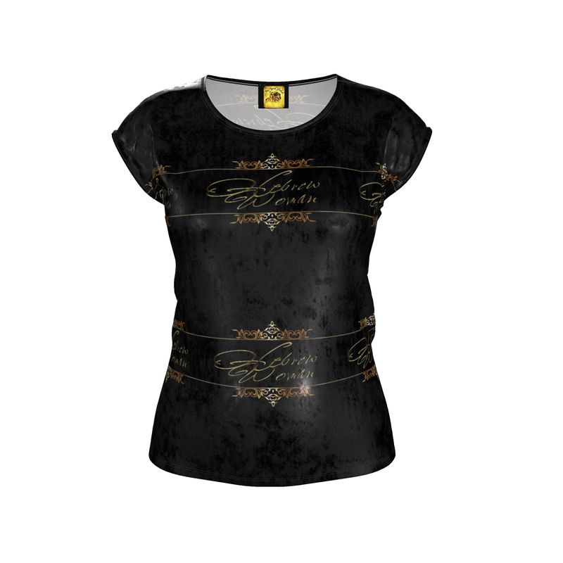 Hebrew Woman 01-01 Ladies Designer Loose Fit Scoop Neck Cap Sleeve T-shirt (Style 01)
