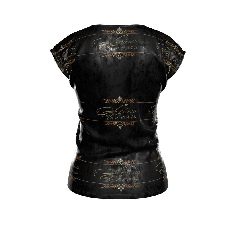 Hebrew Woman 01-01 Ladies Designer Loose Fit Scoop Neck Cap Sleeve T-shirt (Style 01)