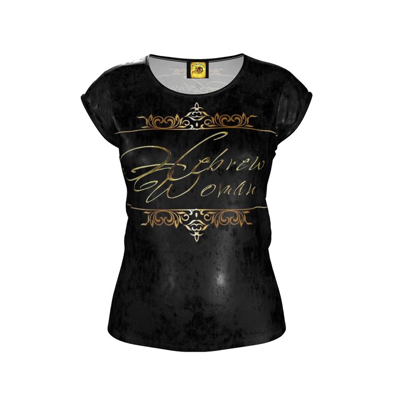 Hebrew Woman 01-01 Ladies Designer Loose Fit Scoop Neck Cap Sleeve T-shirt (Style 02)
