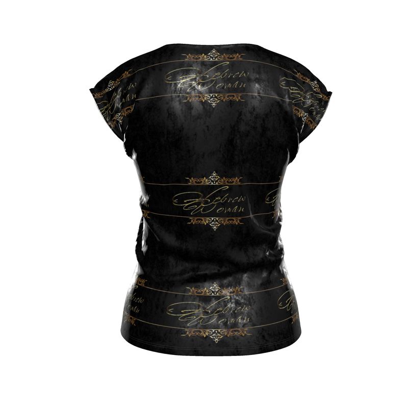 Hebrew Woman 01-01 Ladies Designer Loose Fit Scoop Neck Cap Sleeve T-shirt (Style 02)