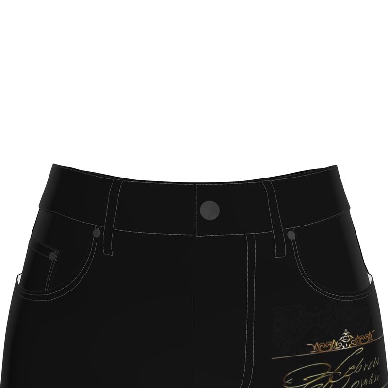 Hebrew Woman 01-01 Designer Denim Midi Skirt