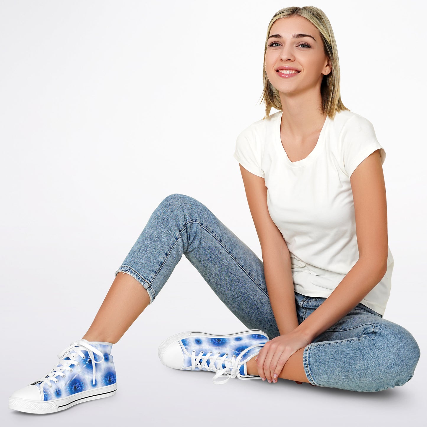 Creator Yahuah 01: Moon, Air & Water Urban Peak High Top Unisex Canvas Shoes