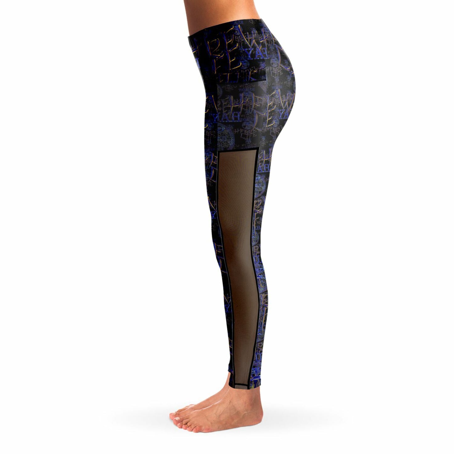 Hebrew Life 01-02 Designer Mesh Pocket Leggings