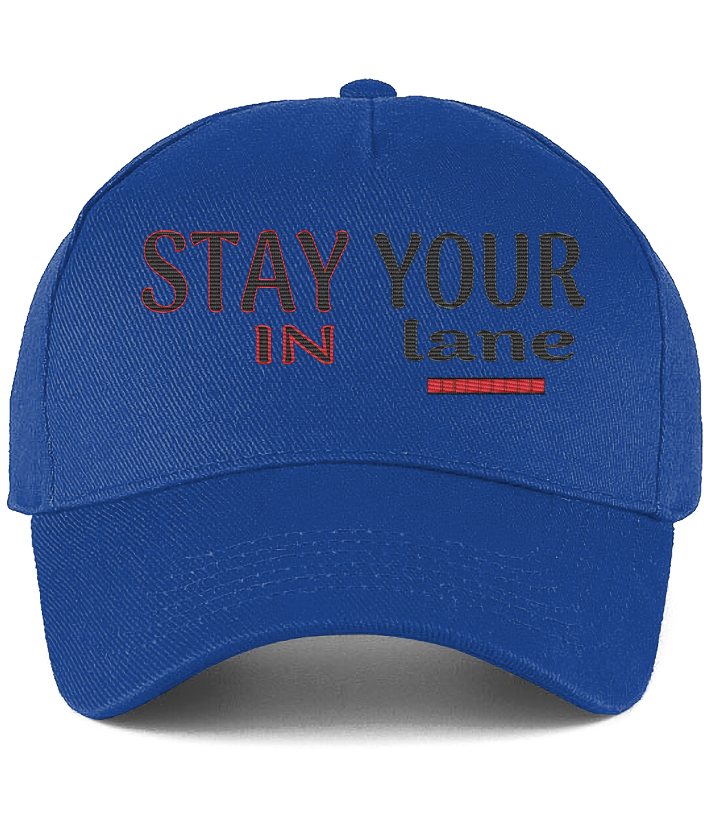 STAY IN YOUR lane 01-02 Designer Beechfied Embroidered Ultimate Cotton Drill Baseball Cap (4 colors)