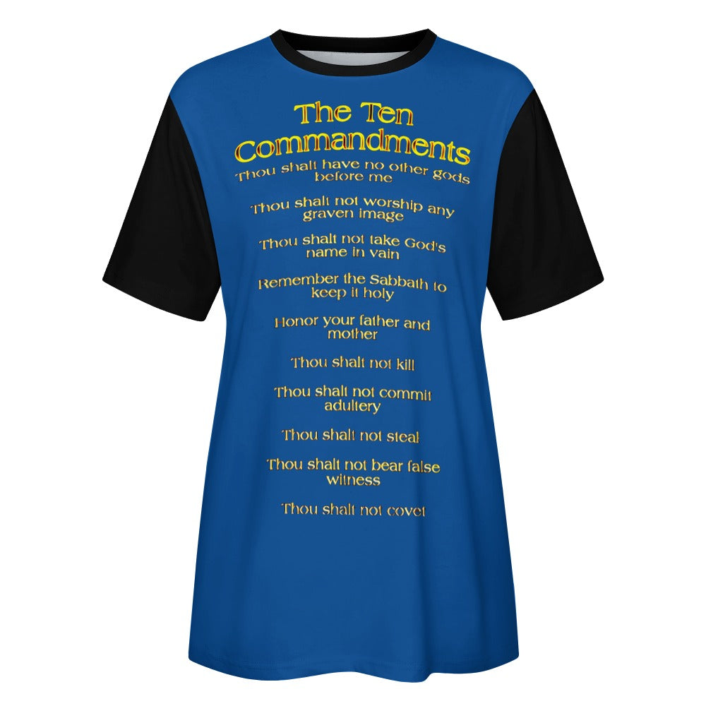 Ten Commandments 01 Ladies Designer Cotton T-shirt (4 Colors)