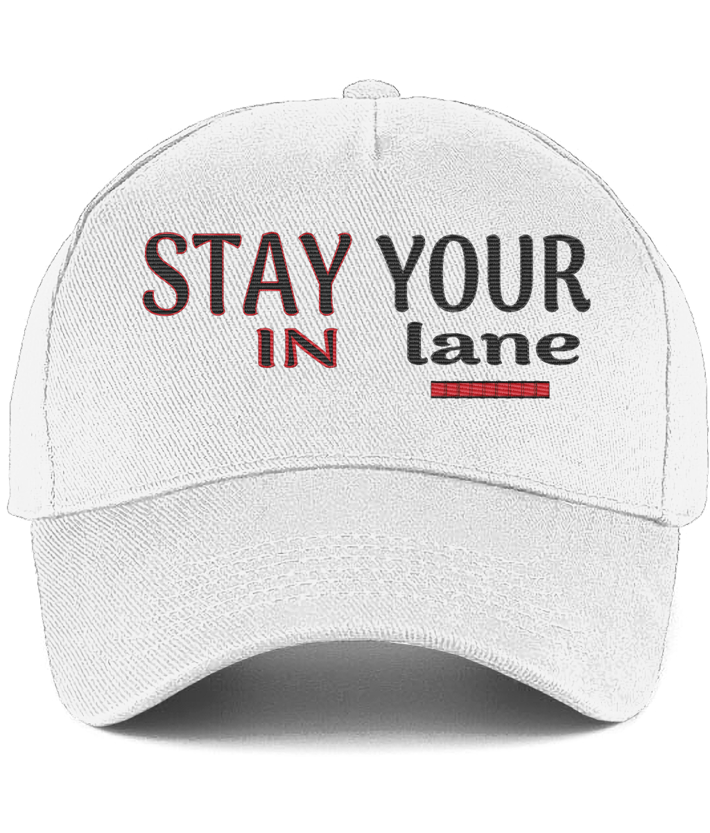 STAY IN YOUR lane 01-02 Designer Beechfied Embroidered Ultimate Cotton Drill Baseball Cap (4 colors)