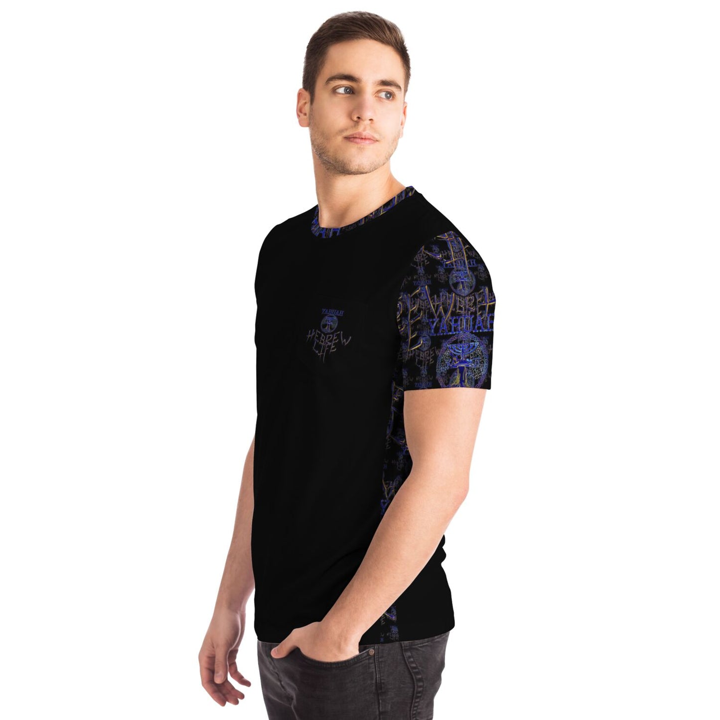 Hebrew Life 01-02 Designer Unisex Pocket T-shirt
