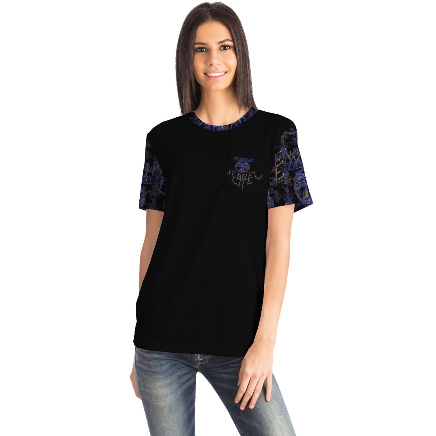 Hebrew Life 01-02 Designer Unisex Pocket T-shirt