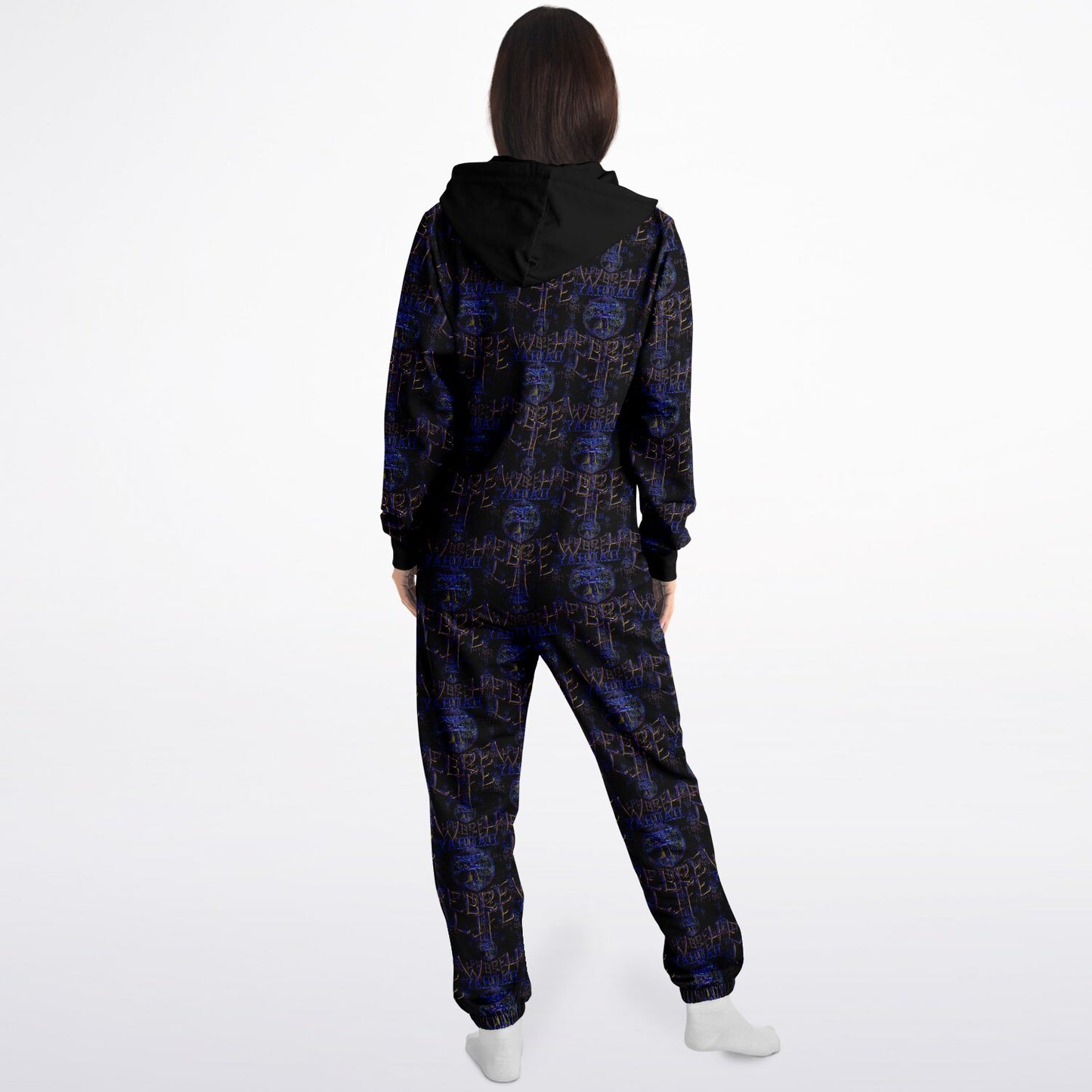 Hebrew Life 01-02 Designer Fashion Triblend Fleece Lined Zip Front Jumpsuit