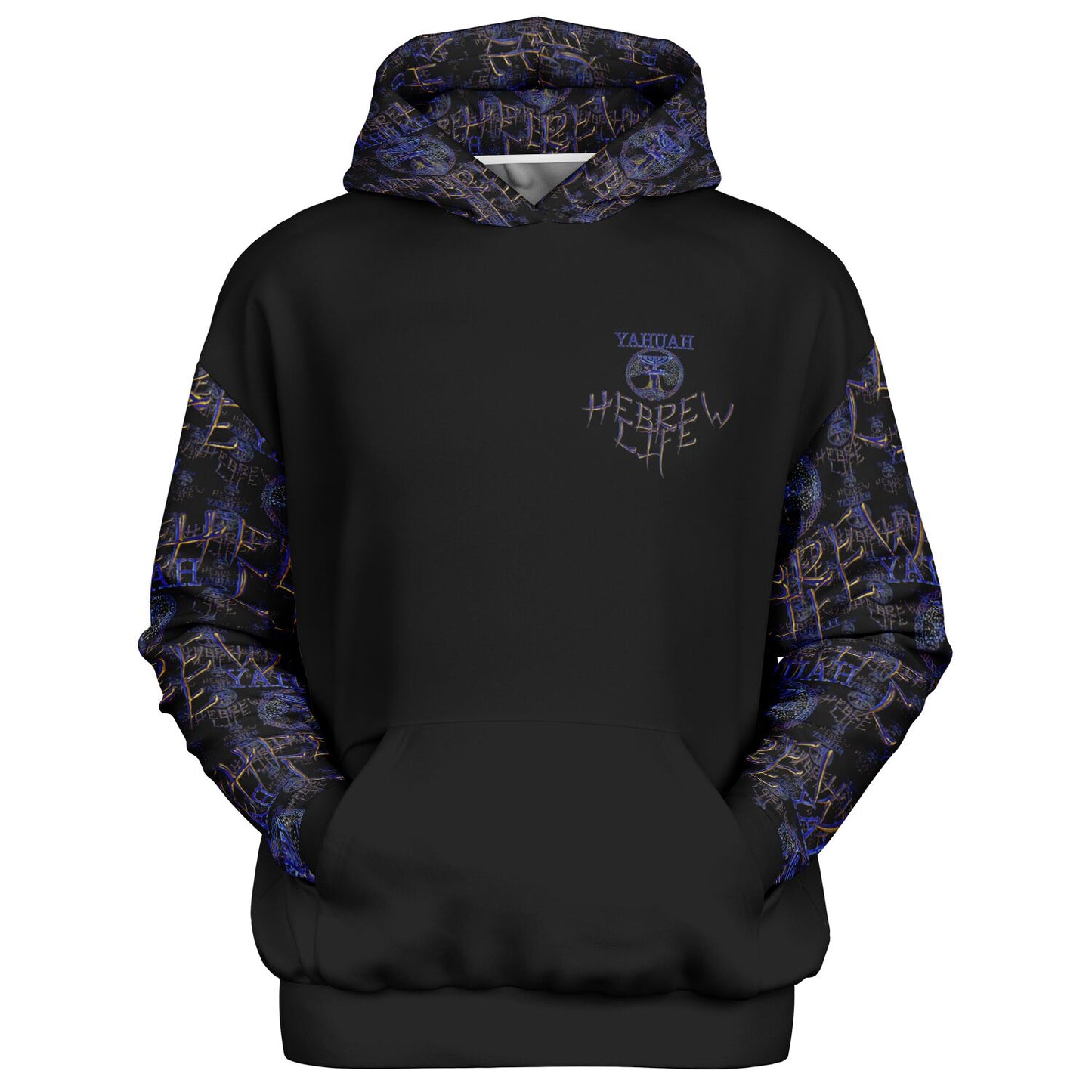 Hebrew Life 01-02 Designer Unisex Heavyweight Oversized Fleece Lined Pullover Hoodie
