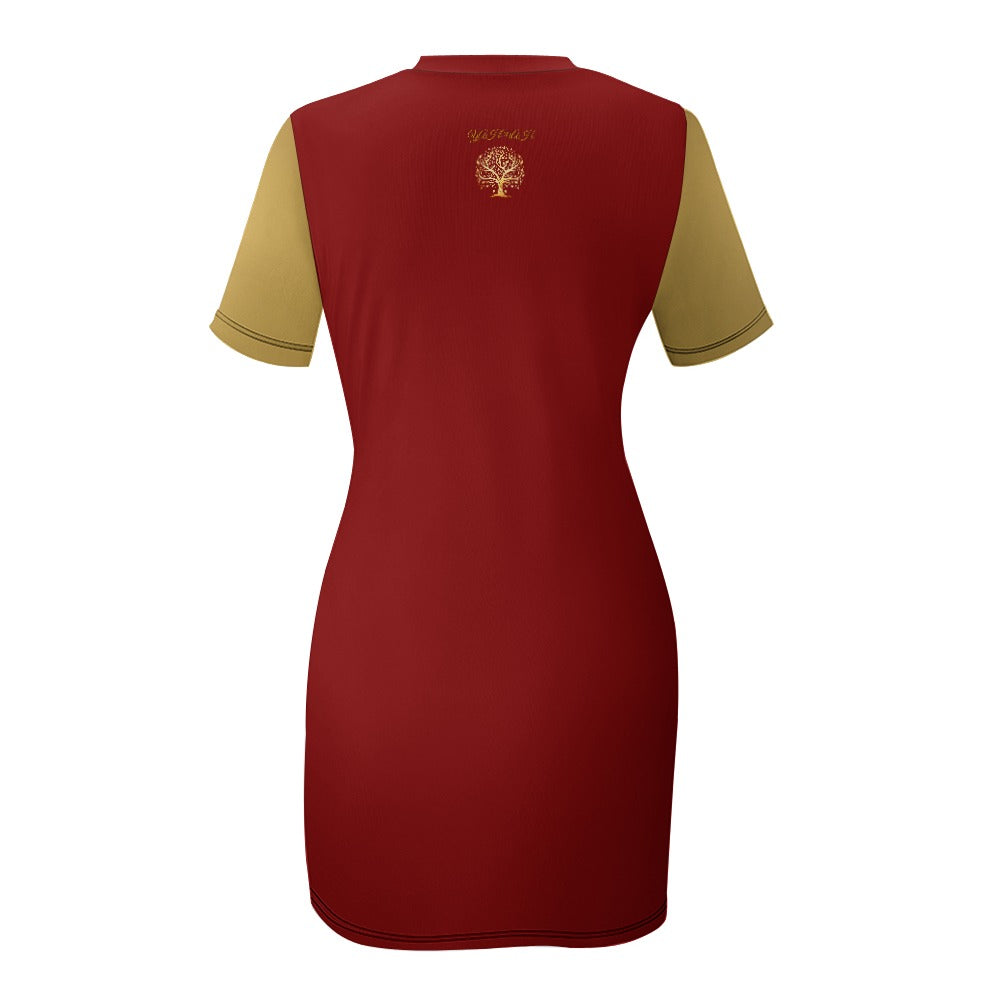 Yahuah-Tree of Life 01 Election Designer Crew Neck T-shirt Dress