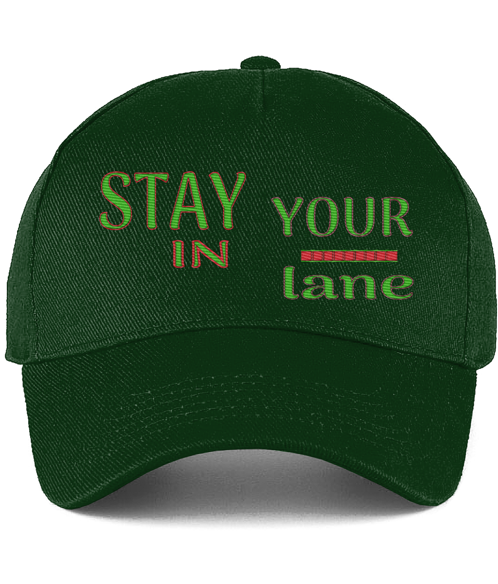 STAY IN YOUR lane 01-01 Designer Beechfied Embroidered Ultimate Cotton Drill Baseball Cap (8 colors)