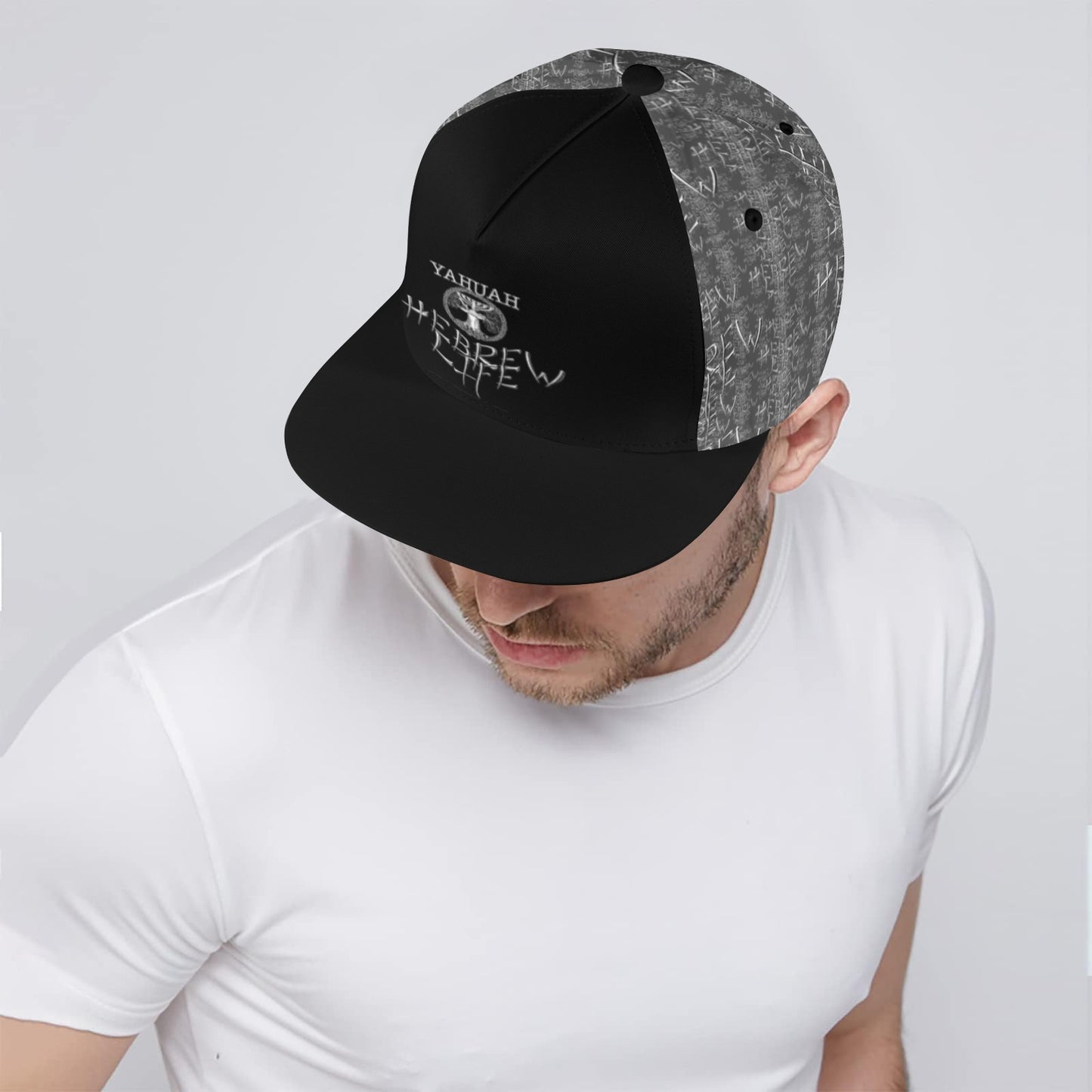 Hebrew Life 01-01 Designer Flat Brim Baseball Cap