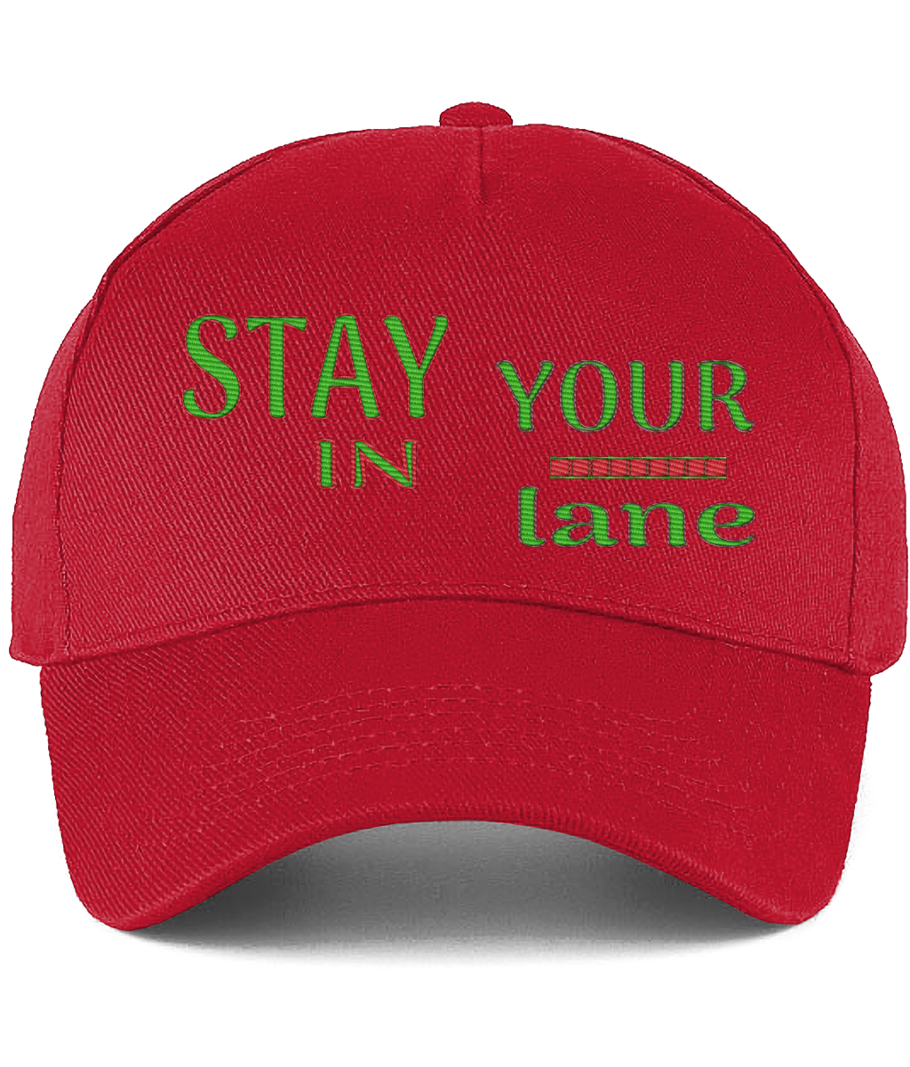 STAY IN YOUR lane 01-01 Designer Beechfied Embroidered Ultimate Cotton Drill Baseball Cap (8 colors)