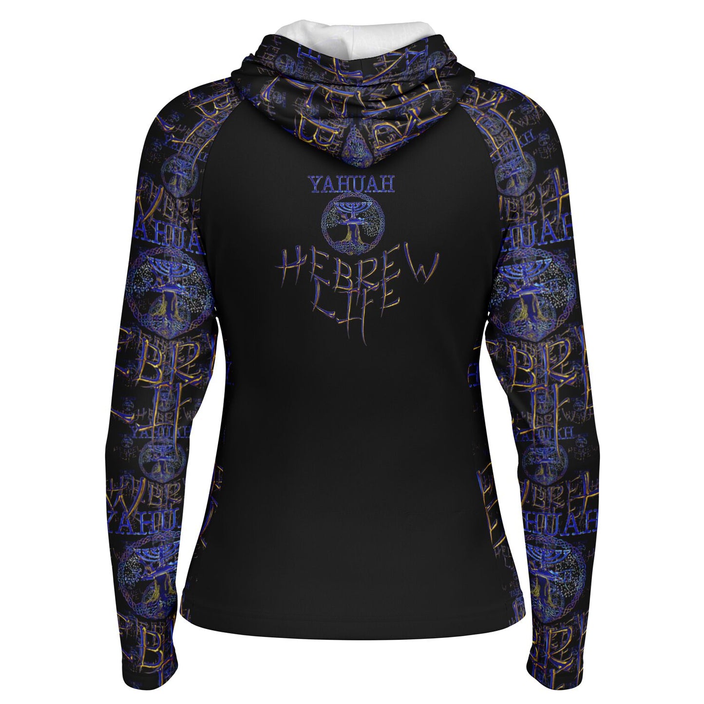 Hebrew Life 01-02 Ladies Designer Long Sleeve Hooded Performance T-shirt
