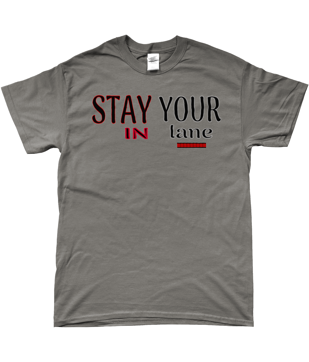 STAY IN YOUR lane 01-02 Designer Gildan Unisex SoftStyle® Ringspun Cotton T-shirt (13 colors)