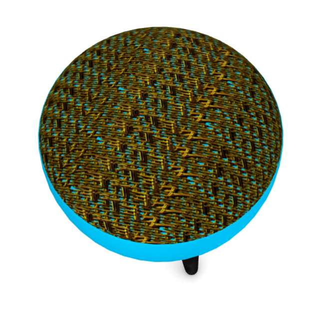 Camo Yahuah 01-01 Blue Designer Footstool (Square, Round or Hexagonal)