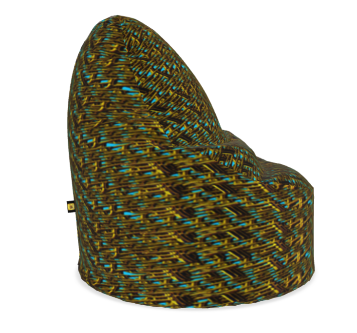 Camo Yahuah 01-01 Blue Designer Bean Bag Chair