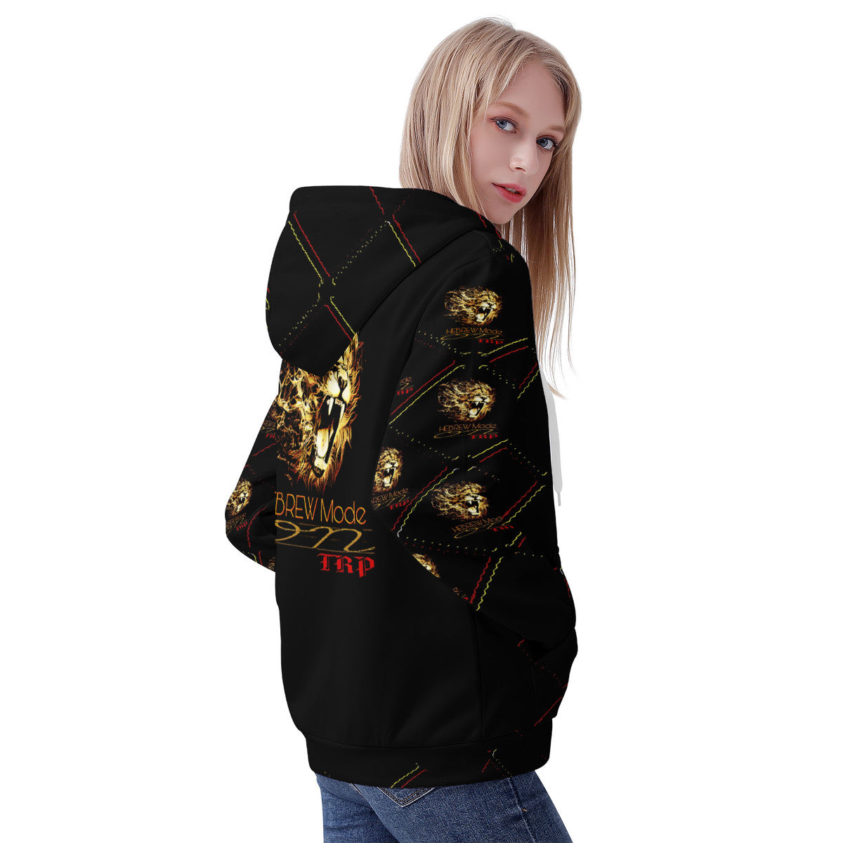 Hebrew Mode - On 02 Ladies Designer Full Zip Hoodie
