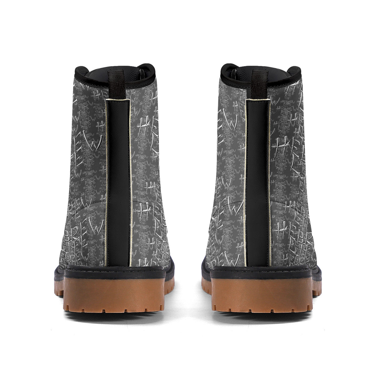 Hebrew Life 01-01 PU Leather Brown Outsole Unisex Boots