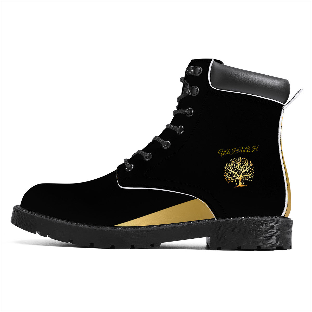 Yahuah-Tree of Life 01 Elect PU Leather All Season Unisex Boots