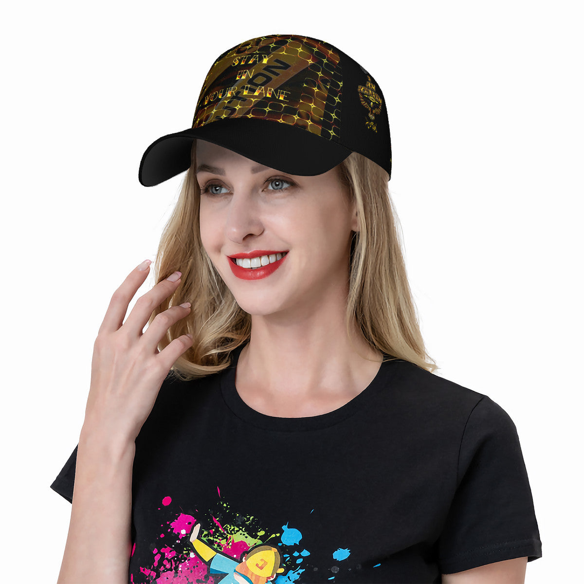 STAY IN YOUR LANE 02-01 Designer Curved Brim Baseball Cap
