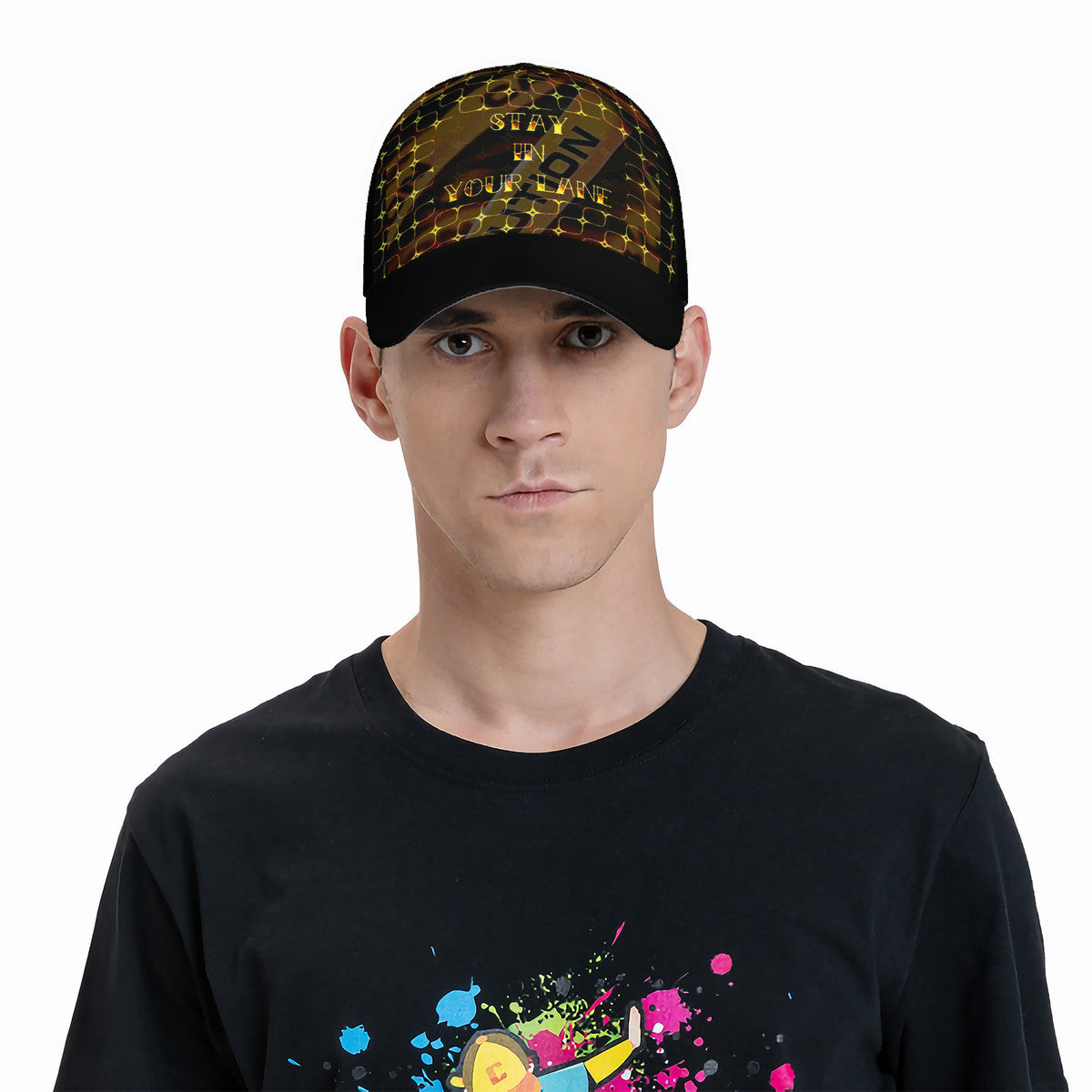 STAY IN YOUR LANE 02-01 Designer Curved Brim Baseball Cap