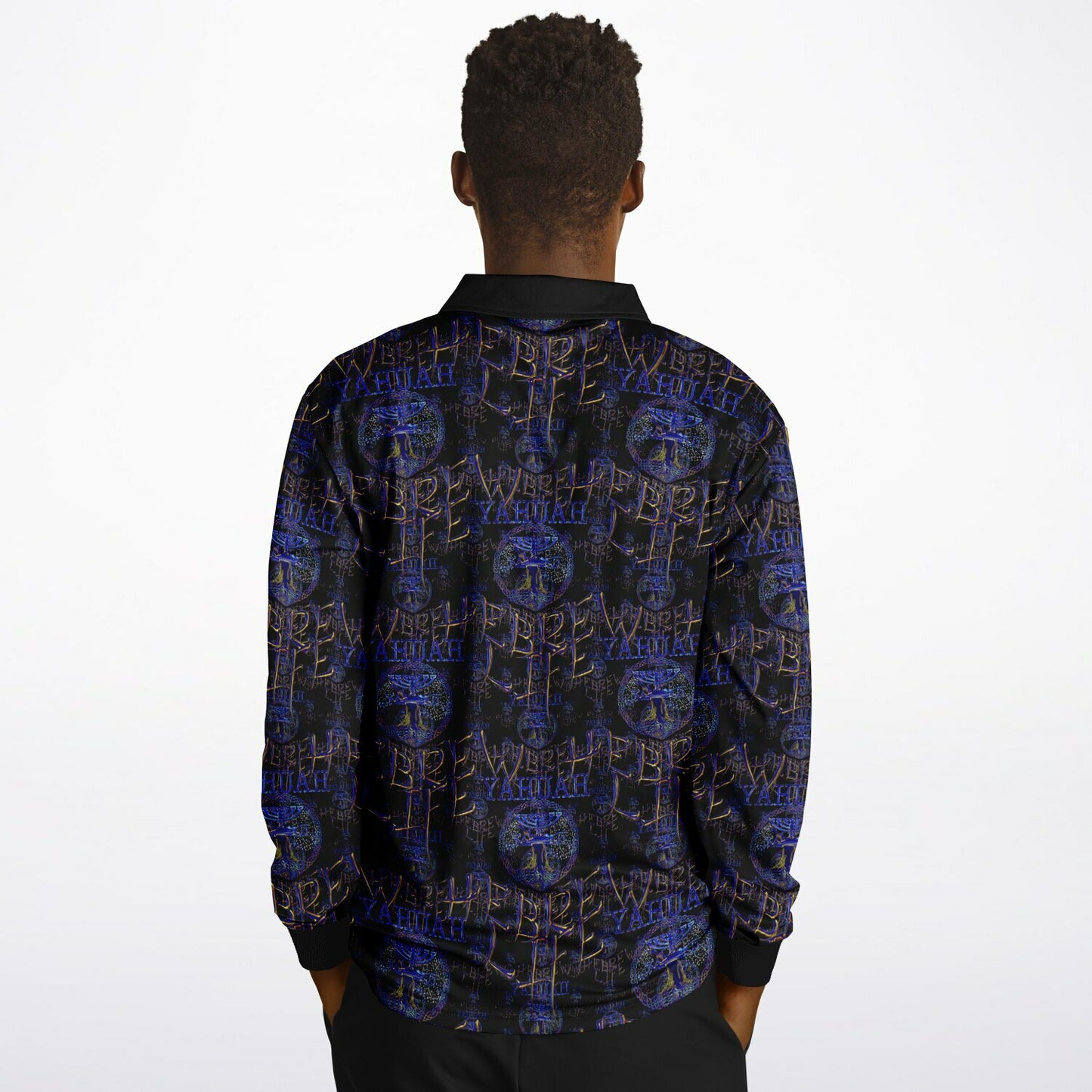 Hebrew Life 01-02 Men’s Designer Long Sleeve Polo Shirt