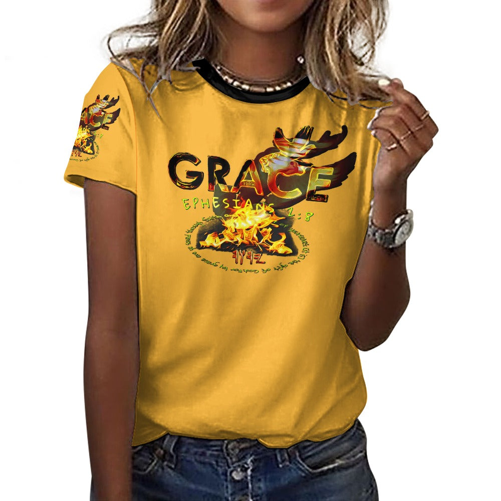 Grace 101-01 Ladies Designer Cotton T-Shirt (4 colors)