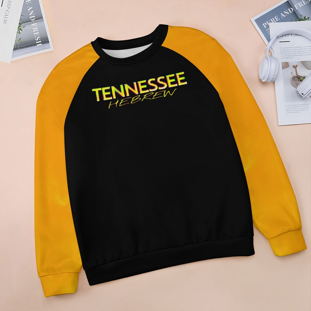 Tennessee Hebrew 01 Ladies Designer Raglan Round Neck Sweatshirt