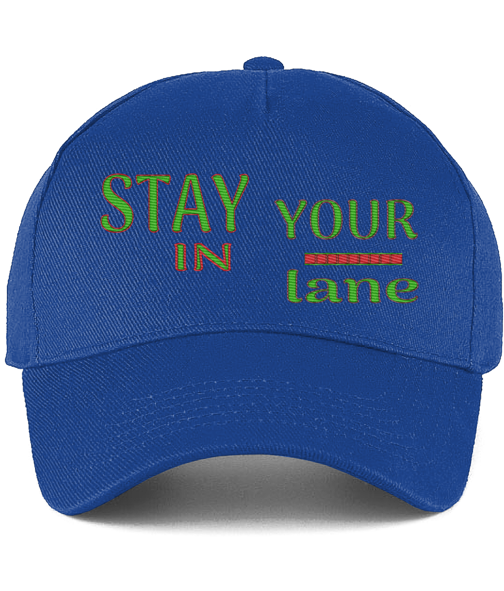 STAY IN YOUR lane 01-01 Designer Beechfied Embroidered Ultimate Cotton Drill Baseball Cap (8 colors)
