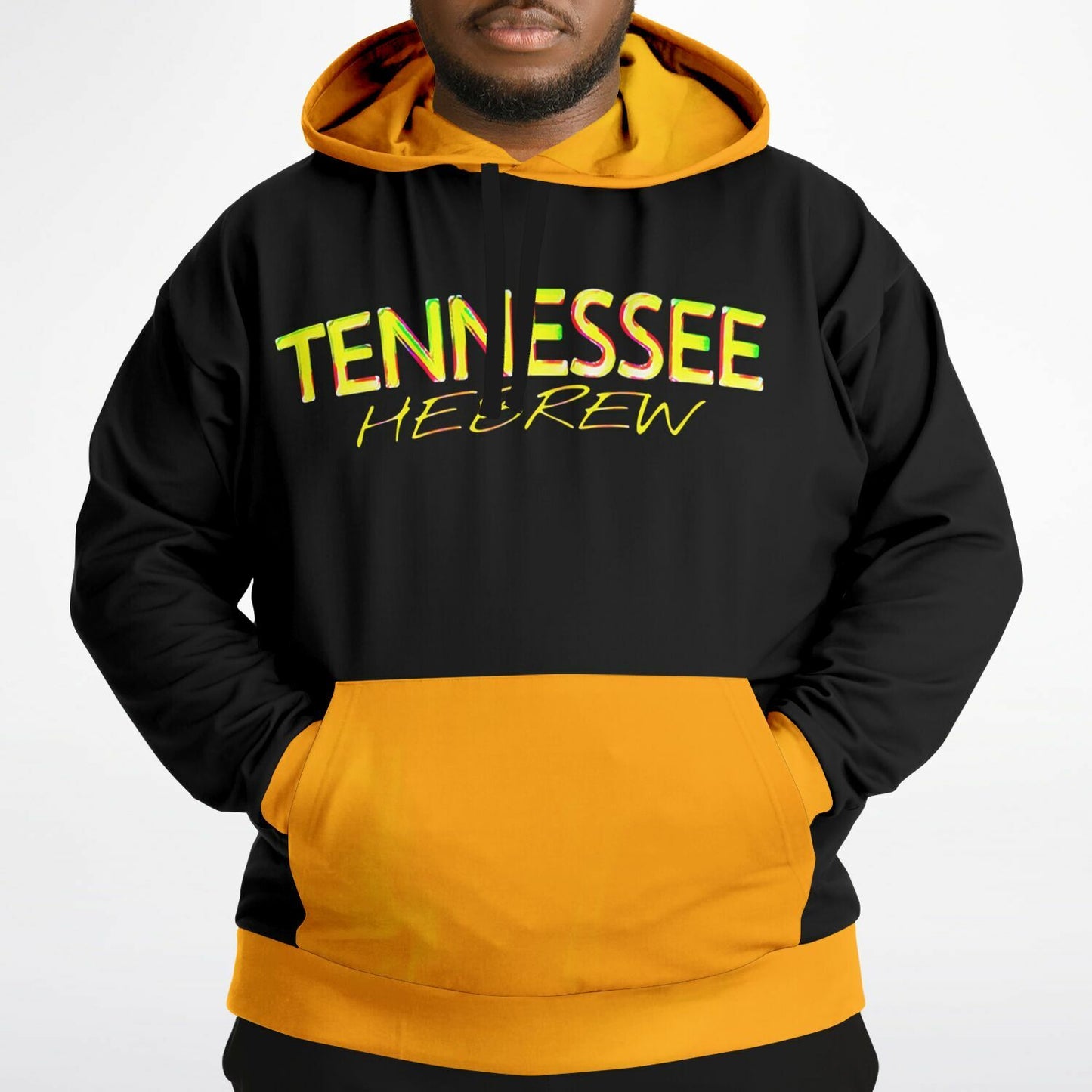 Tennessee Hebrew 01 Men's Designer Fashion Triblend Fleece Lined Plus Size Pullover Hoodie
