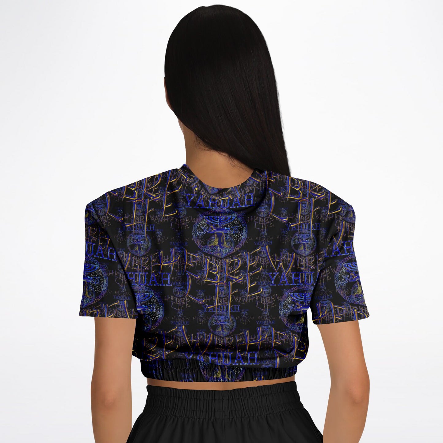 Hebrew Life 01-02 Designer Fashion Triblend Cropped Short Sleeve Sweatshirt