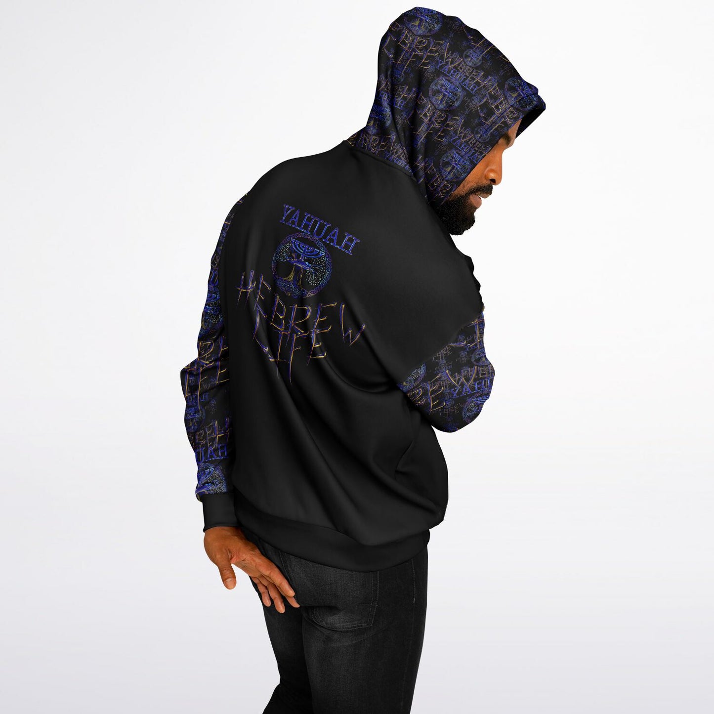 Hebrew Life 01-02 Designer Unisex Heavyweight Oversized Fleece Lined Pullover Hoodie
