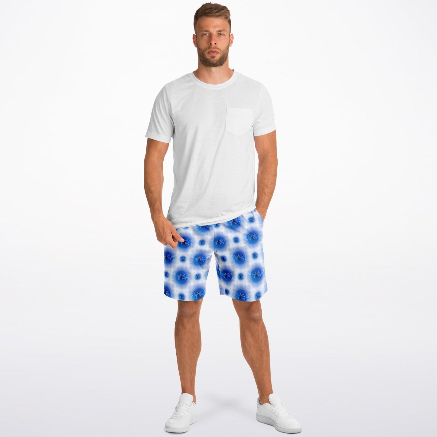Creator Yahuah 01: Moon, Air & Water Men's Designer Fashion Triblend Elastic Shorts