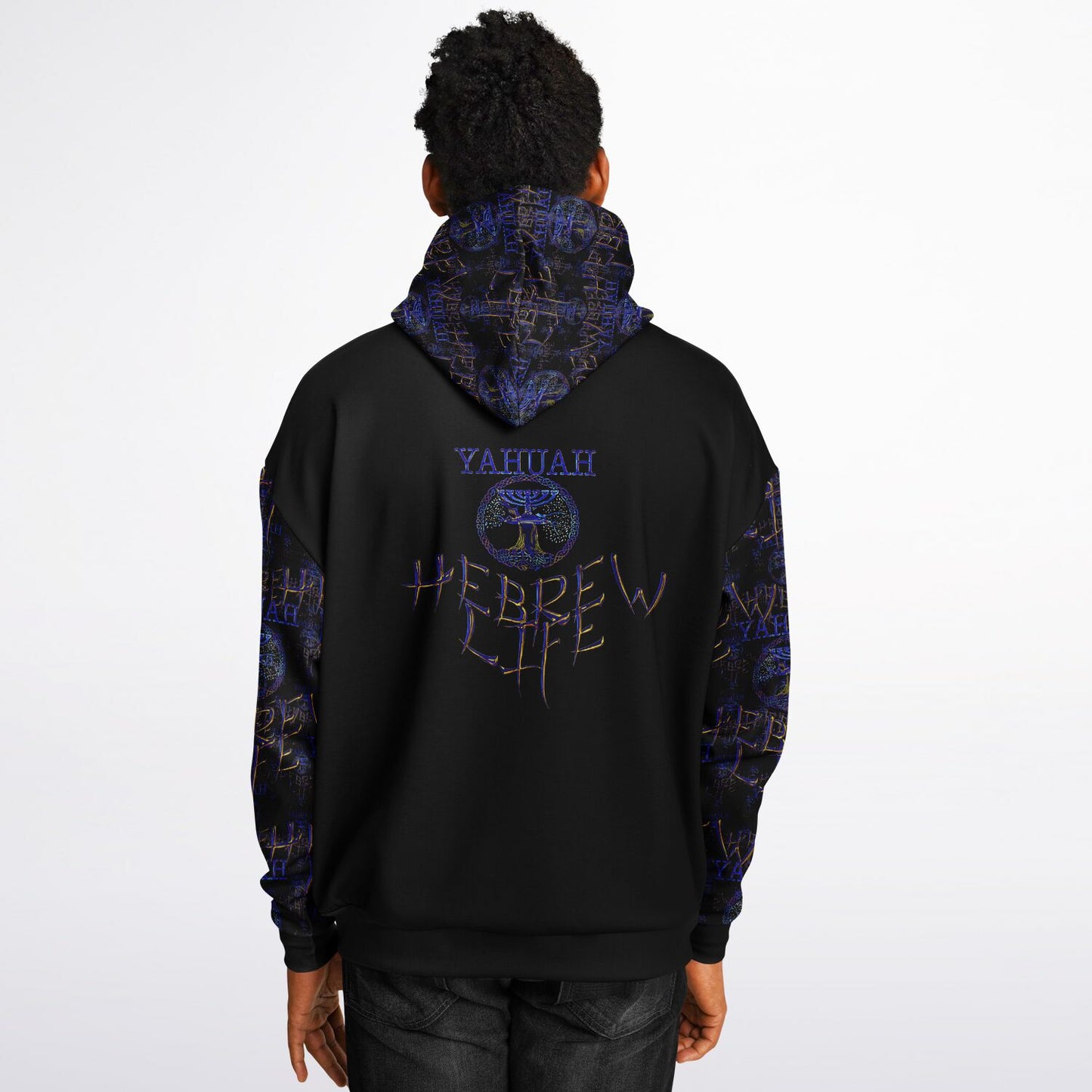 Hebrew Life 01-02 Designer Unisex Heavyweight Oversized Fleece Lined Pullover Hoodie