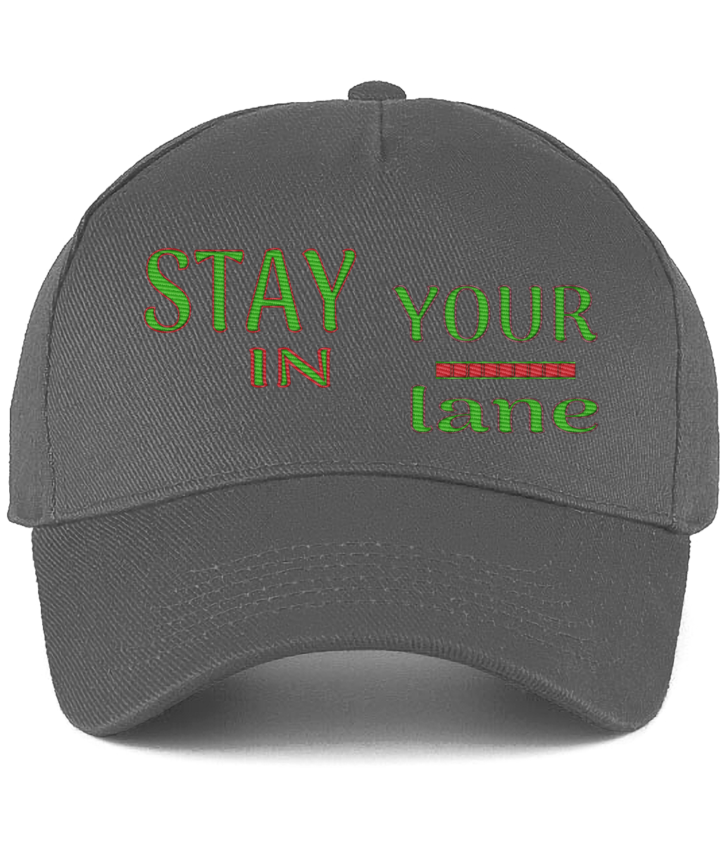 STAY IN YOUR lane 01-01 Designer Beechfied Embroidered Ultimate Cotton Drill Baseball Cap (8 colors)