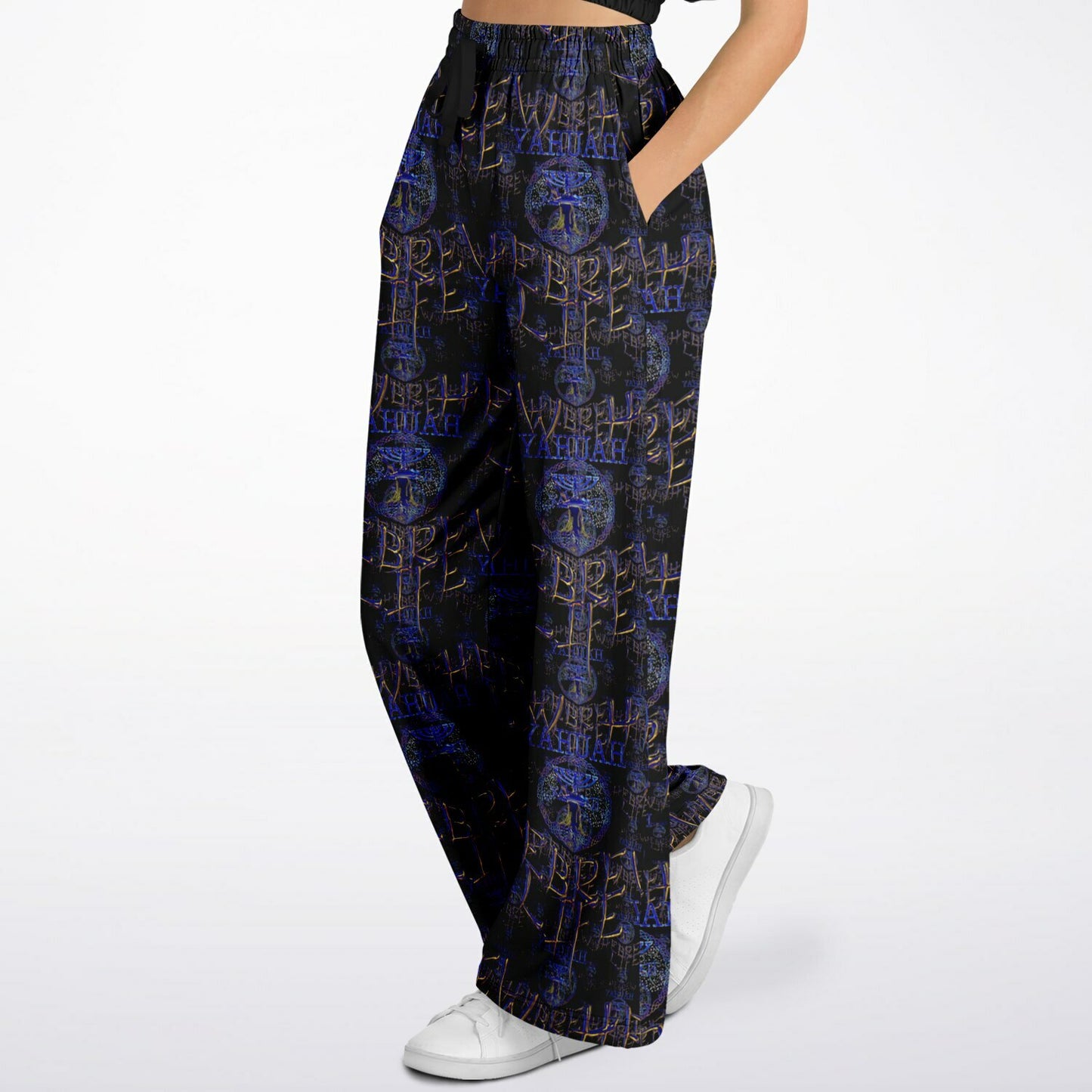 Hebrew Life 01-02 Ladies Designer Fashion Triblend Fleece Lined Flare Sweatpants