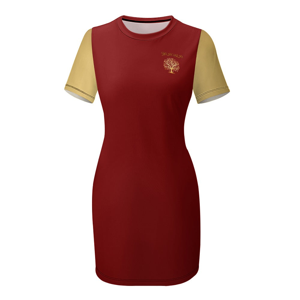 Yahuah-Tree of Life 01 Election Designer Crew Neck T-shirt Dress