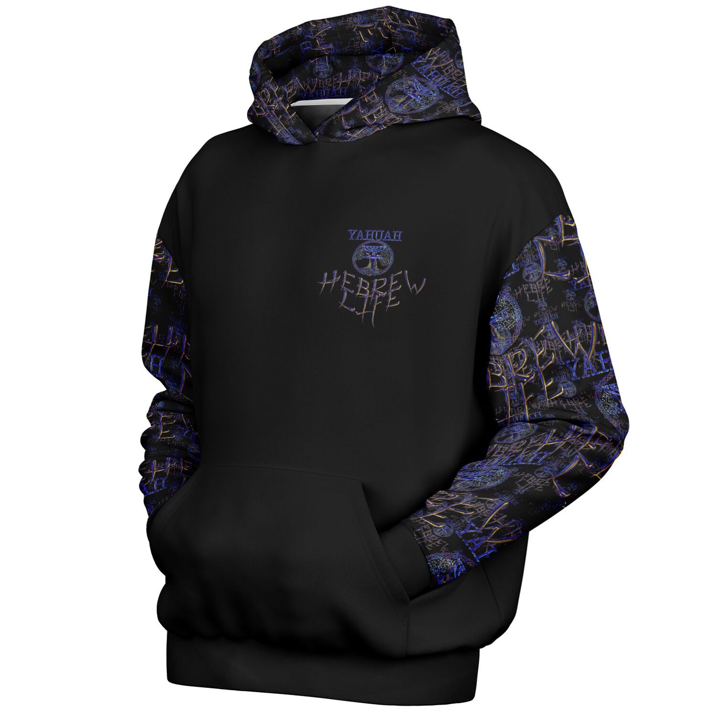 Hebrew Life 01-02 Designer Unisex Heavyweight Oversized Fleece Lined Pullover Hoodie