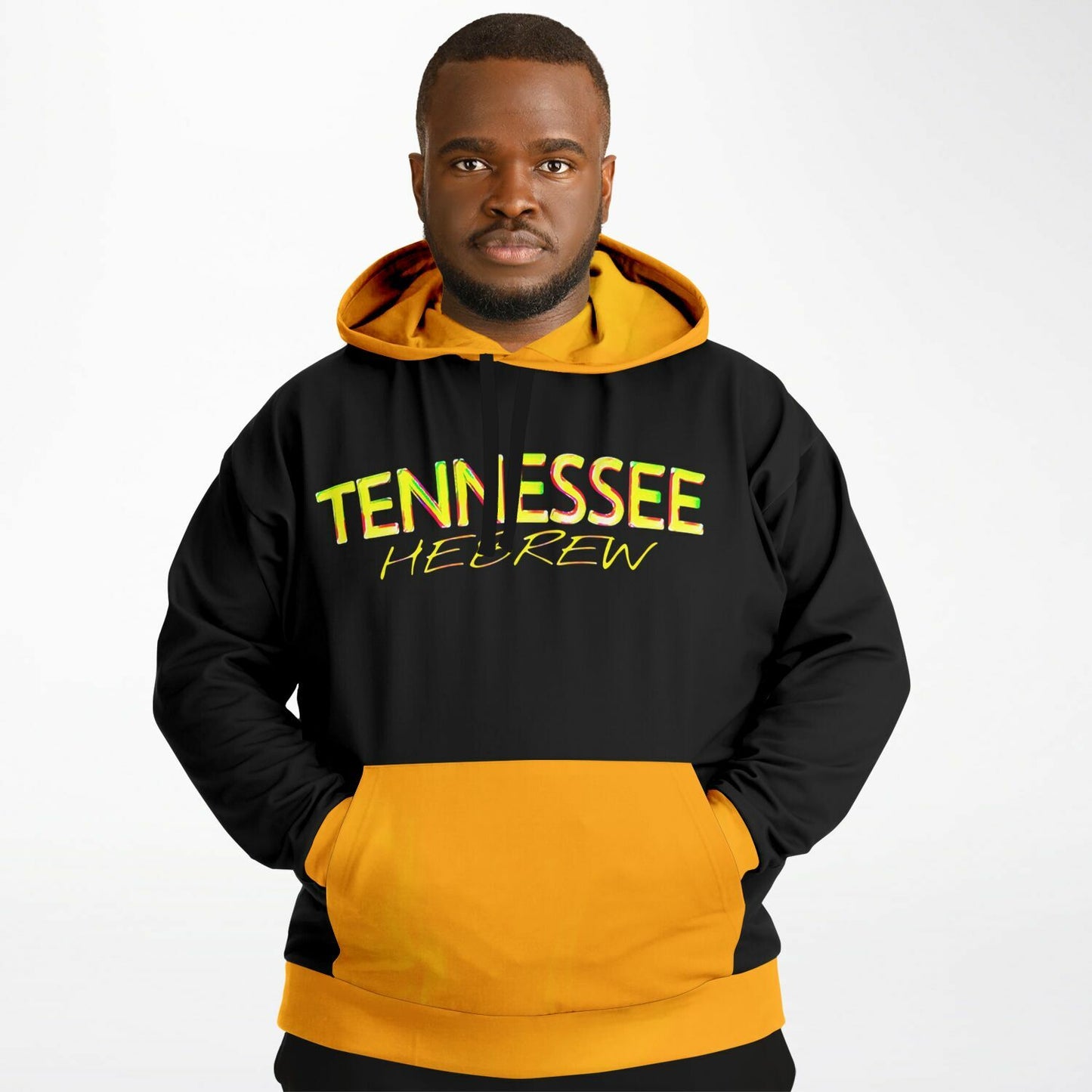Tennessee Hebrew 01 Men's Designer Fashion Triblend Fleece Lined Plus Size Pullover Hoodie
